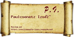Paulcsenetz Izsó névjegykártya